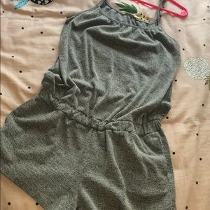 H&M light grey shorts romper with pockets